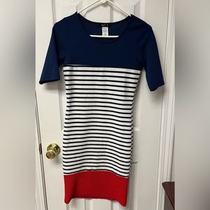 Love J Red, White and Blue Short Sleeve Dress - Size Medium